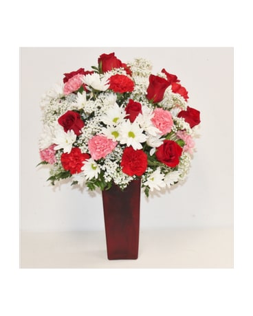 Hugs and Kisses Bouquet with Red Roses
